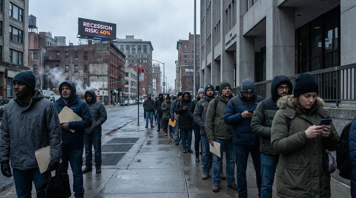 Americans waiting in unemployment line as recession risk climbs to 40%