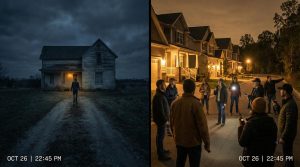 Neighborhood defense network — isolated home vs. organized community vigilance